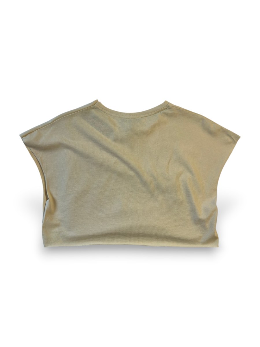 Let's Refresh Baskılı Taş İşlemeli Yarasa Kol Crop Top