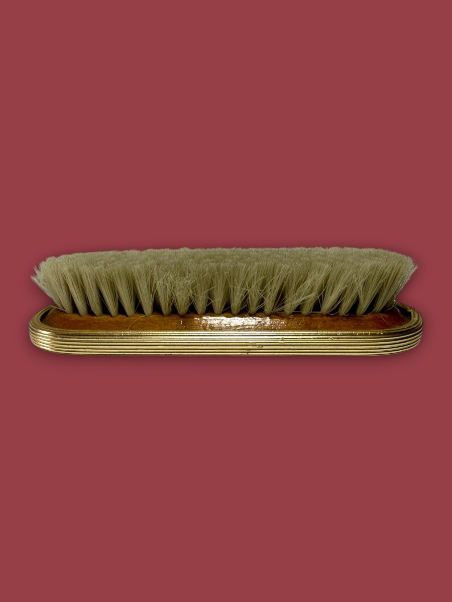 Vintage Elbise Fırçası 20x6 cm Goblen İşlemeli Pirinç Çerçeveli